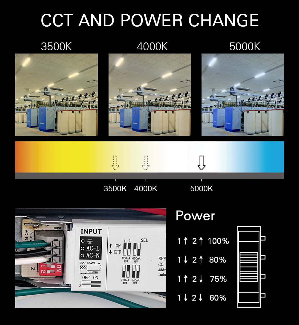 Color Tunable and Wattage selectable Strip light