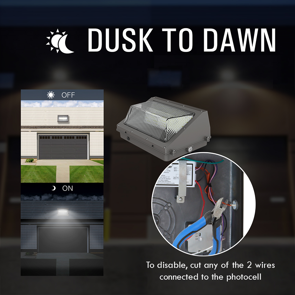 Wall Pack with Dusk To Dawn Photocell