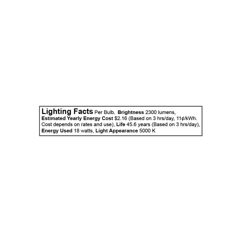 LED Tube Light Lighting Facts Label