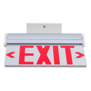 LED edge-lit exit sign red letter ceiling mount