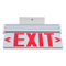 LED edge-lit exit sign red letter ceiling mount