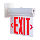 LED edge-lit exit sign red letter side wall mount