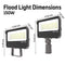 konlite 150W flood light Dimensions