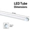 Konlite T8/T10/T12 LED tube demensions