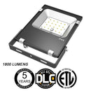 LED One Distribution LED Outdoor Flood Light Yoke Mount 20W 120-277V 1800 lumens 5000k Not Dimmable IP65 5 Year Warranty