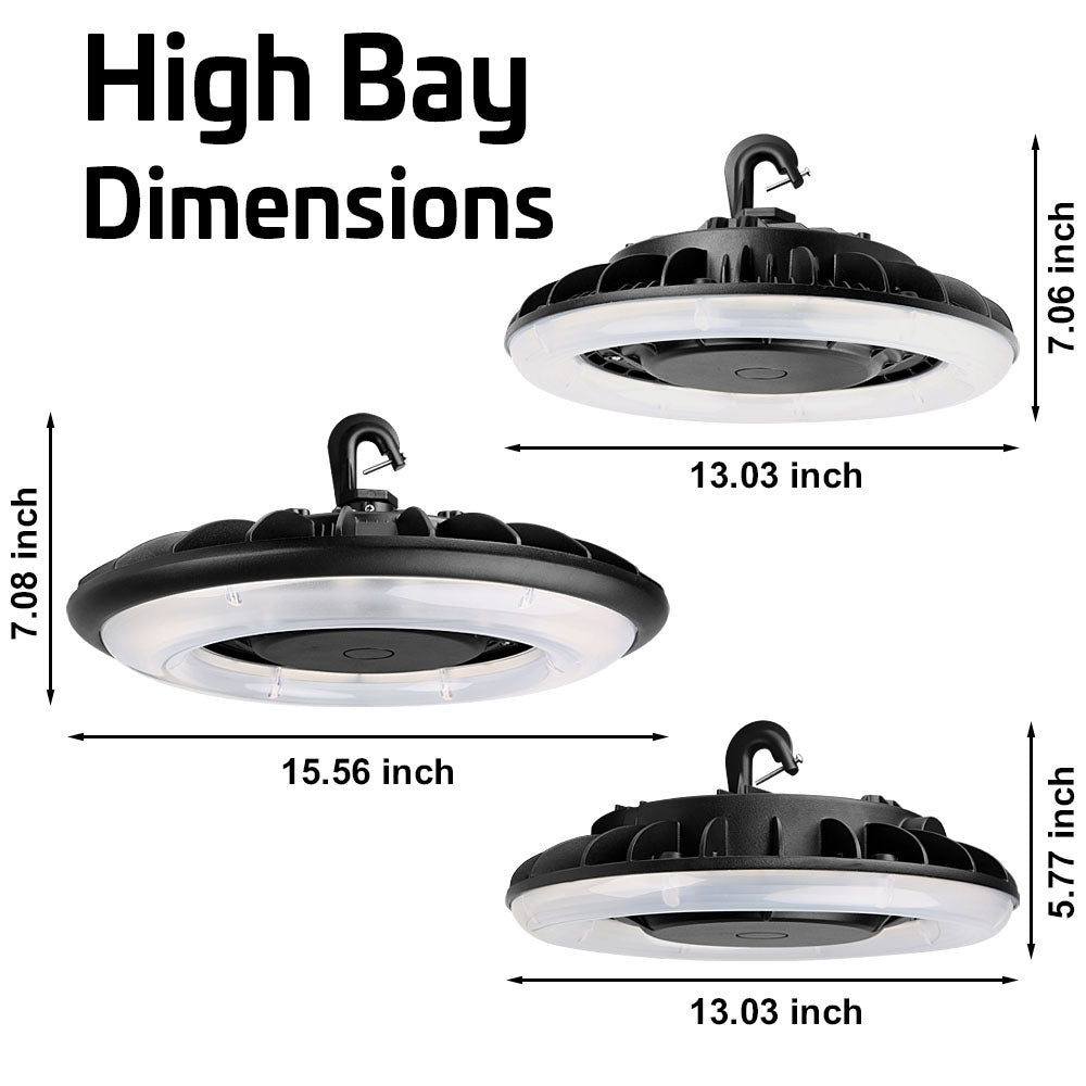 Konlite Round LED Bay Light - 67W -120-277V - 9100 Lumens - 4000K Cool  White- Frost Lens - 250W Equal