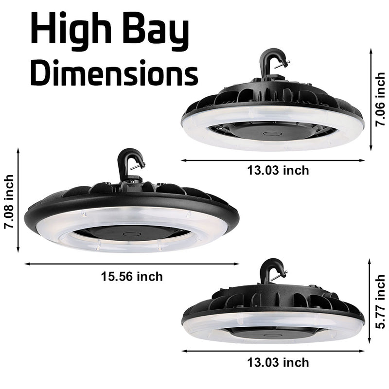 dimensions of all size round highbays