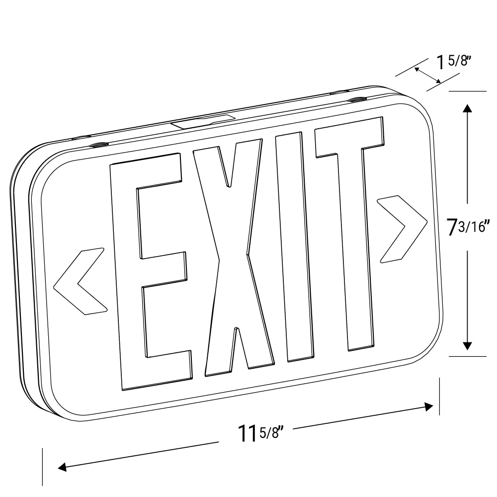 LED Exit Sign - Double Sided Red Lettering - 120/277V – Revolve LED