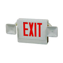 Exit Emergency Light Combo Unit - Dual Head - Double Sided With Red Letters - Battery Backup - 7W 120-277V