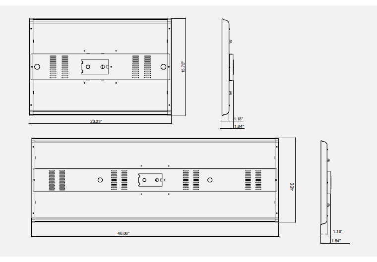 300W Linear Highbay Lights Dimensions 