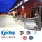 UL and DLC certified Konlite led wall pack lights illuminate the back side of a commercial warehouse