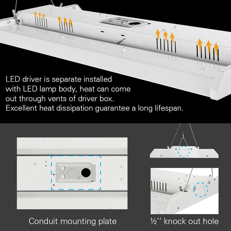 conduit mounting plate, led driver is installed separate, 270W, 2x4ft