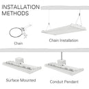 installation methods: chain installation, surface mounted, conduit pendant