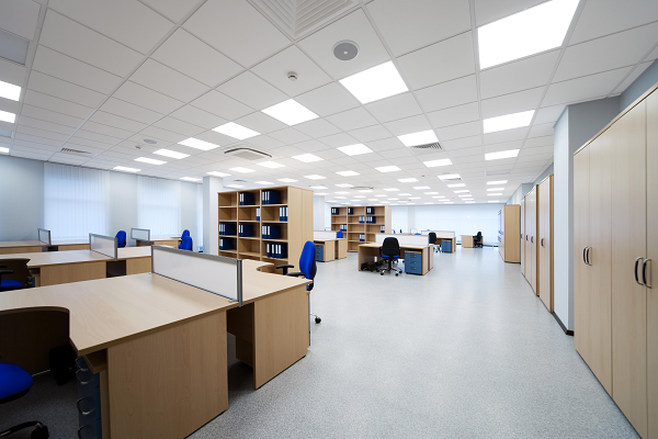 2X2 FT. led panel lights mounted in the ceiling