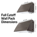 Full Cutoff LED Wallpack Light dimensions