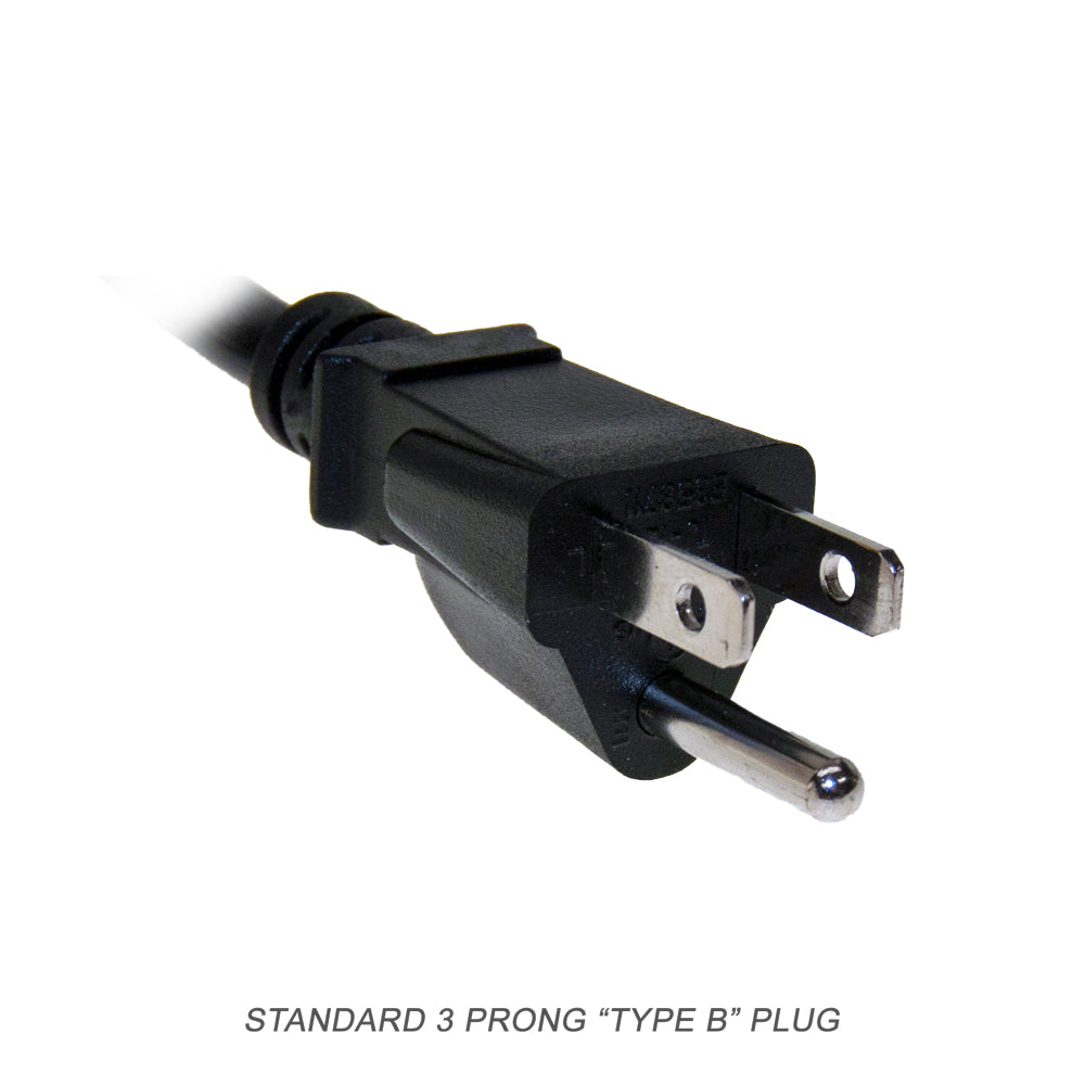 Standard 3 prong type b plug