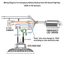 wiring diagram for emgergency battery backup and ufo high bay with dimmer