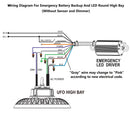 wiring diagram for emgergency batter backup and ufo high bay